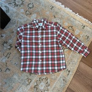 NWT Shrimp & Grits Kids Christmas Tartan Oxford 4T